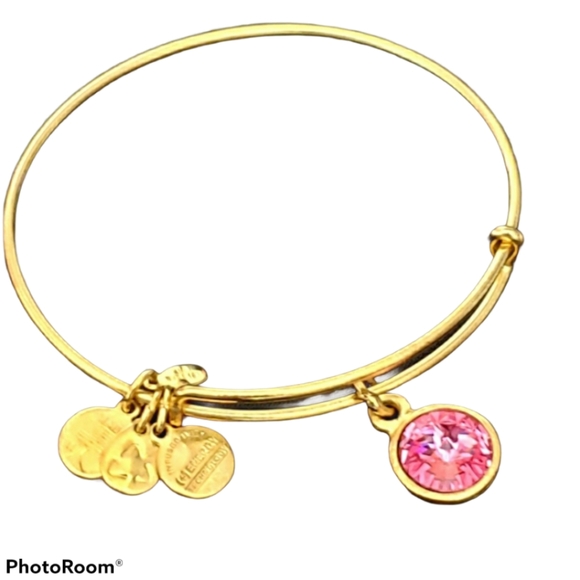 Alex and Ani Jewelry - Alex & Ani Gold Tone Pink Crystal Bracelet…